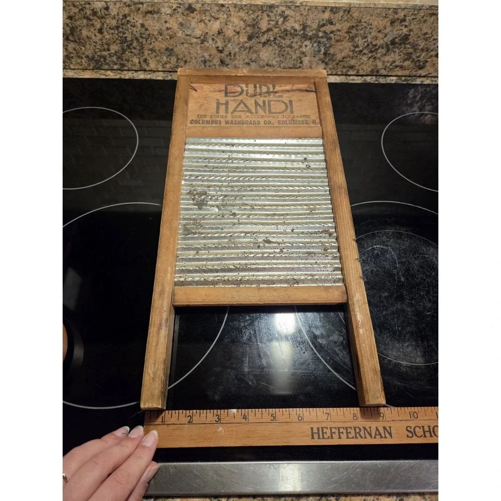 Vintage Dubl Handi Washboard By Columbus Washboard Co. 18x8.5in